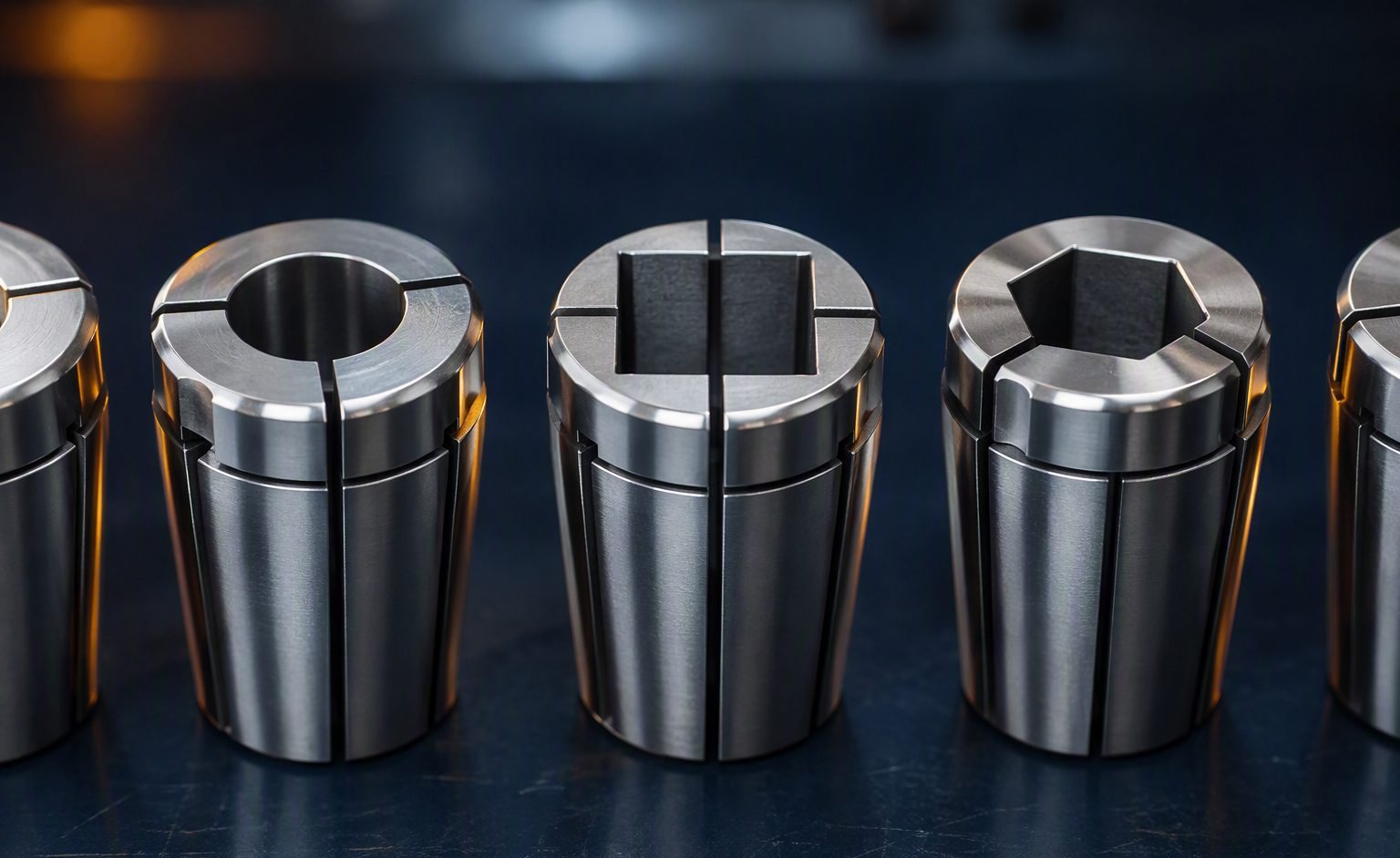 RK ENGINEERING precision collets — C-series work-holding collets in round, square and hexagonal bore variants