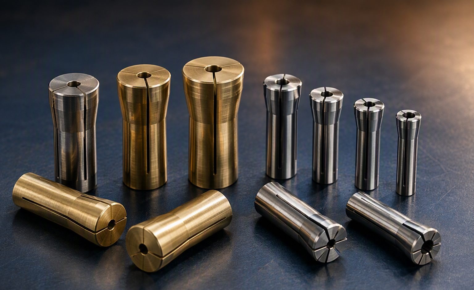 Emergency machinable collets in brass and steel with pilot holes — RK ENGINEERING Chennai
