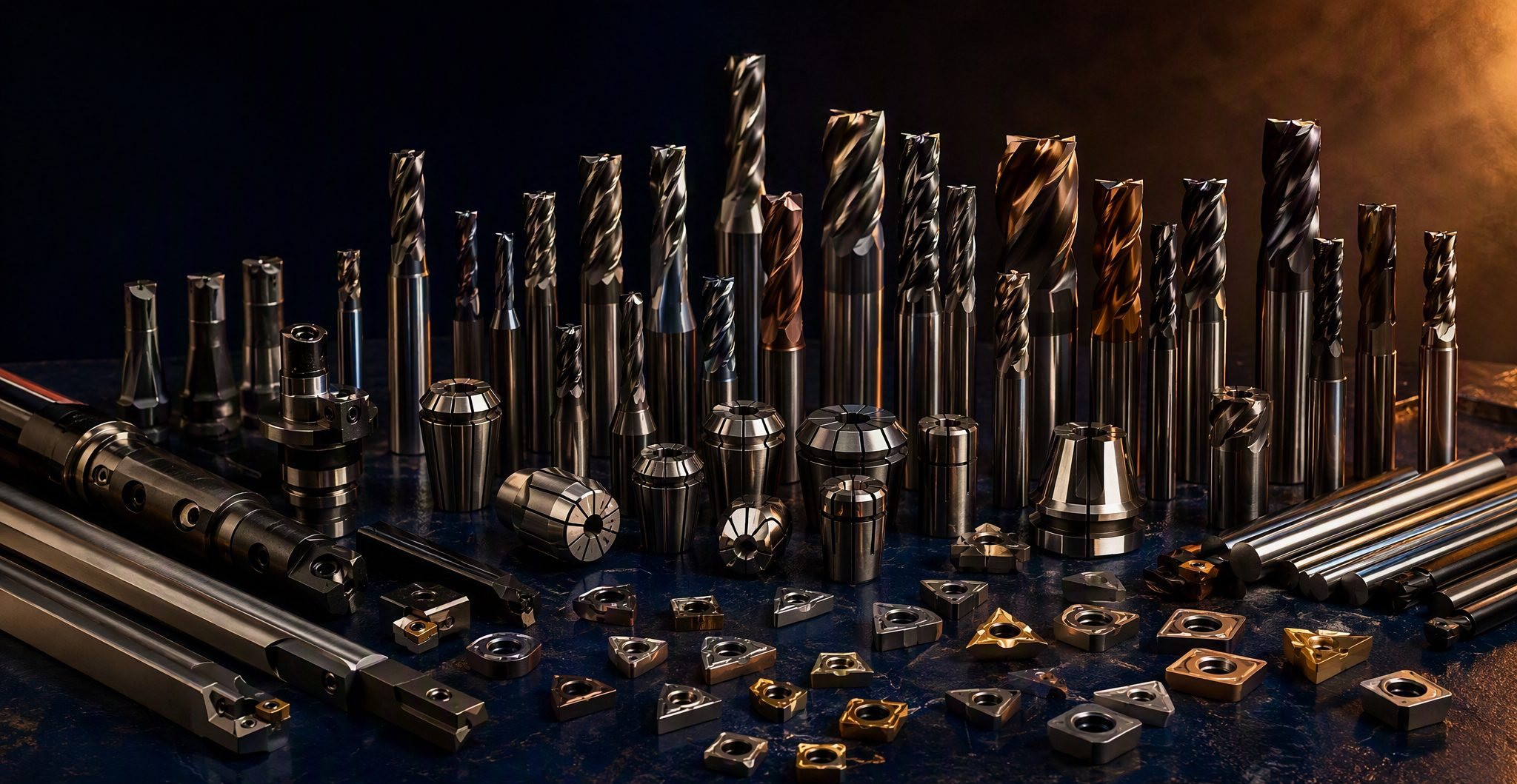 RK ENGINEERING branded precision tools — solid carbide end mills, drills, collets, inserts and tungsten electrodes